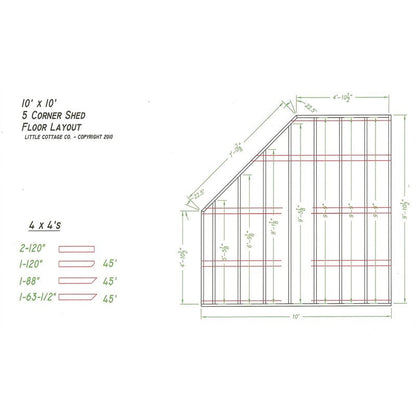 Wooden Storage Shed, 10-Ft. W x 10-Ft. D x 10-Ft. H, Primed Tan