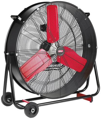 Hyper Tough 30 Inch 2-Speed High Velocity Tilted Drum Fan - Red & Black