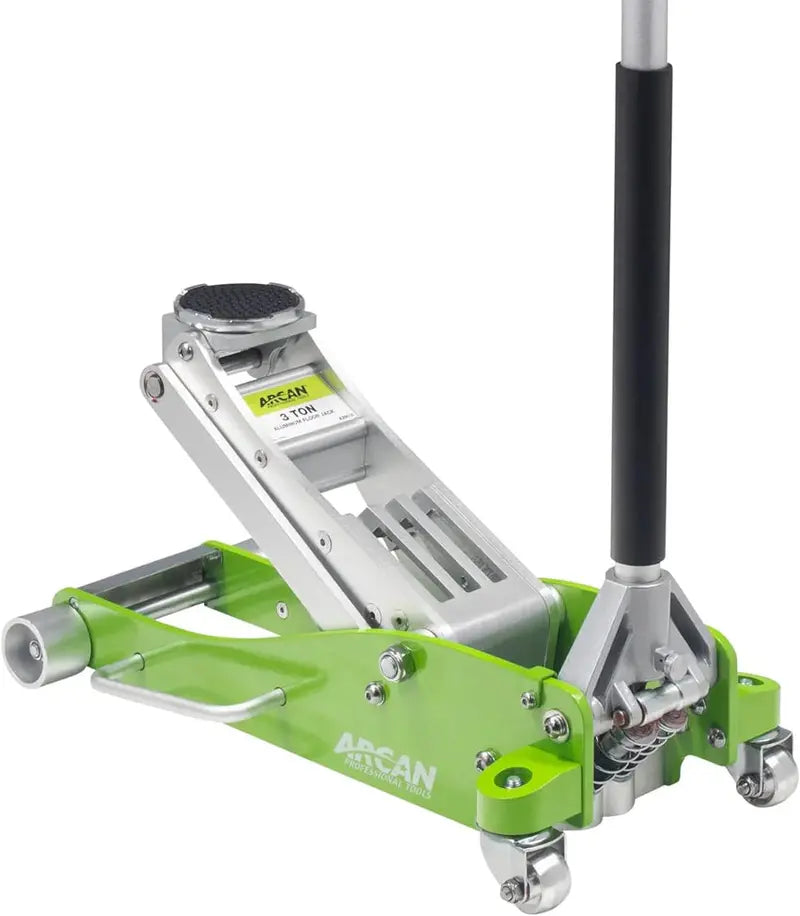 3-Ton Quick-Rise Aluminum Floor Jack, Dual-Piston, Green - A20018/A20019