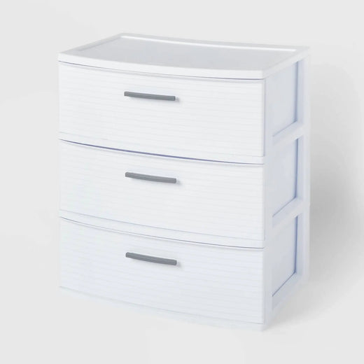 Brightroom 3 Drawer Wide Tower White