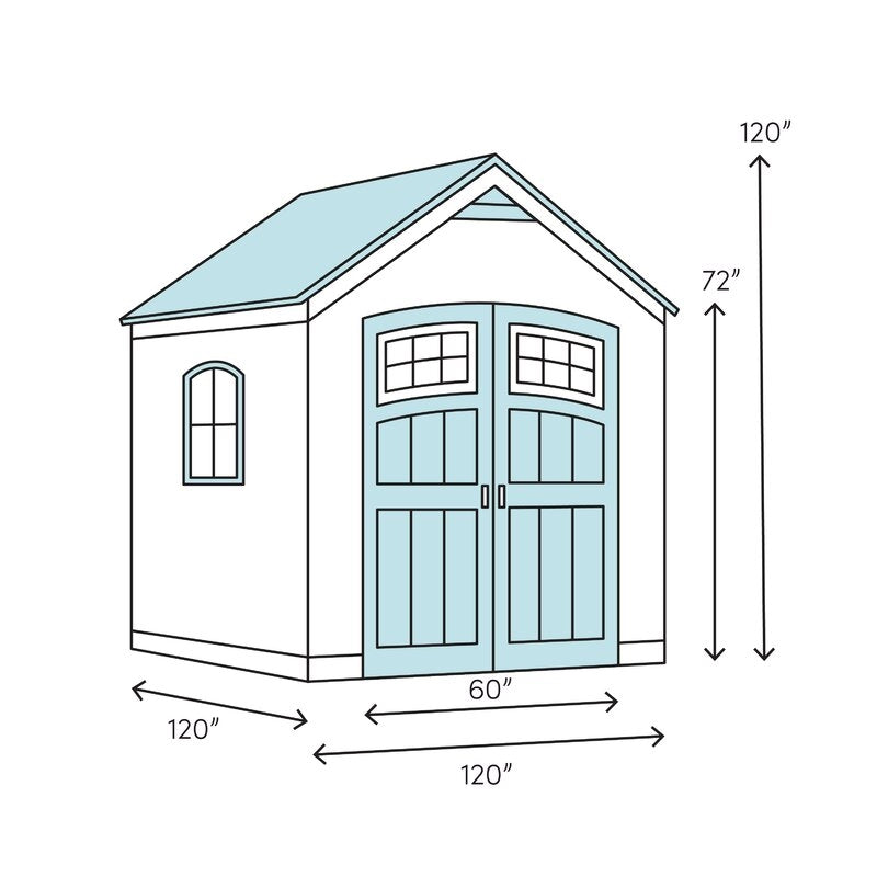 Wooden Storage Shed, 10-Ft. W x 10-Ft. D x 10-Ft. H, Primed Tan