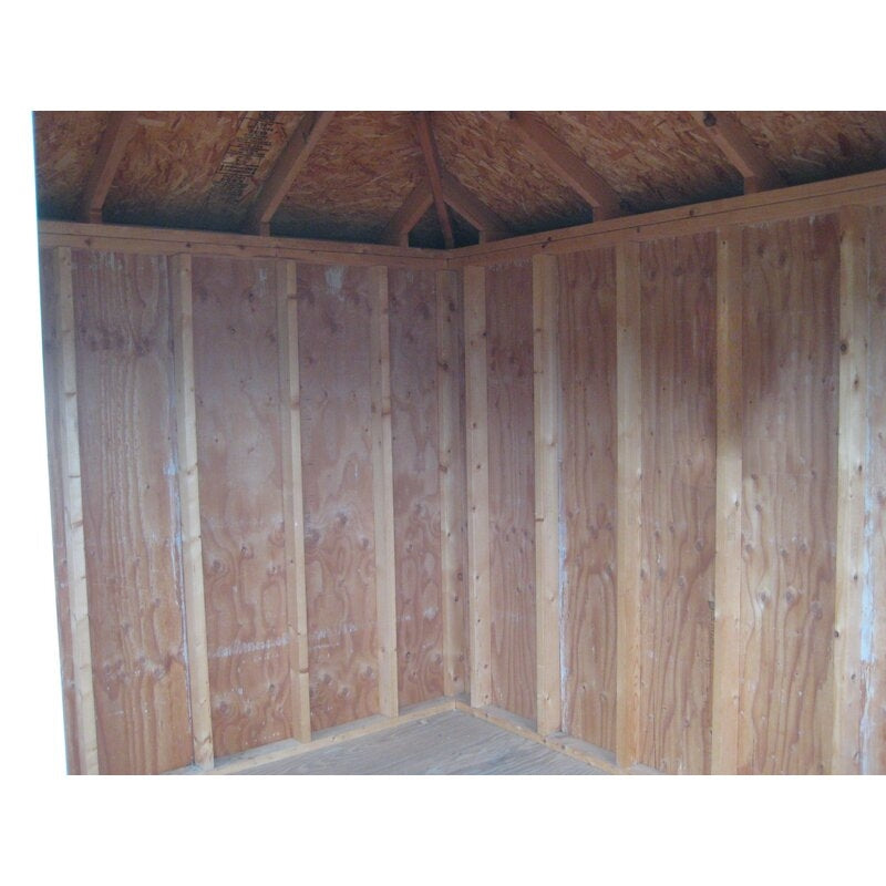 Wooden Storage Shed, 10-Ft. W x 10-Ft. D x 10-Ft. H, Primed Tan