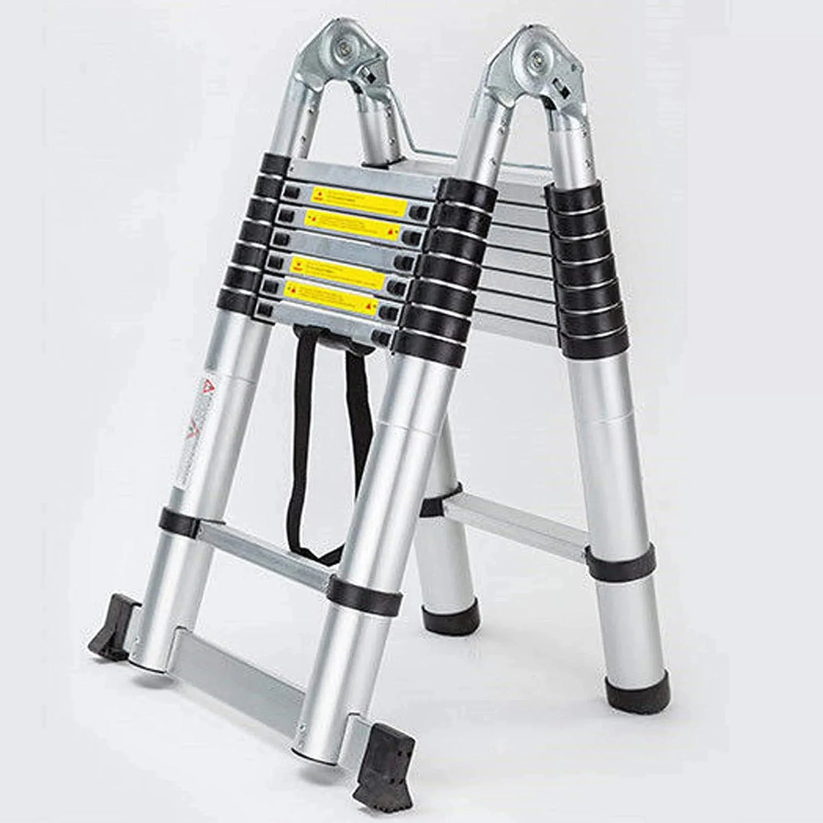 Bowoshen Telescopic Ladder 16.5 ft Aluminum 8 x 2 Steps 330 lb
