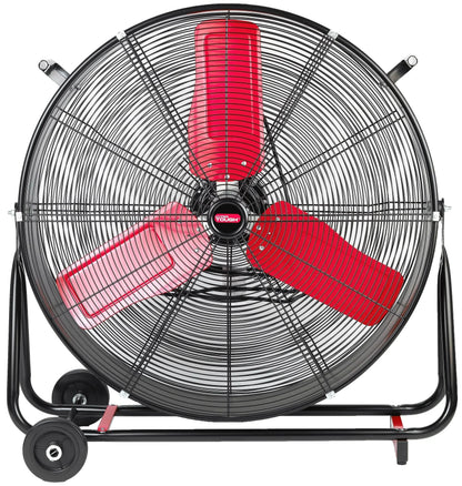 Hyper Tough 30 Inch 2-Speed High Velocity Tilted Drum Fan - Red & Black