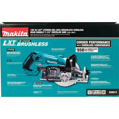 Makita Rear Handle Circular Saw, 7.25 in, 5100 RPM, 36 V DC - XSR01Z