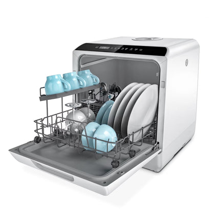 Hermitlux Portable Countertop Dishwasher, 5L Built-In Water Tank, 4 Place Settings - HMX-DW03