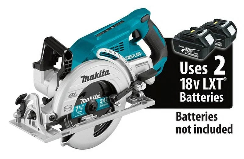 Makita Rear Handle Circular Saw, 7.25 in, 5100 RPM, 36 V DC - XSR01Z