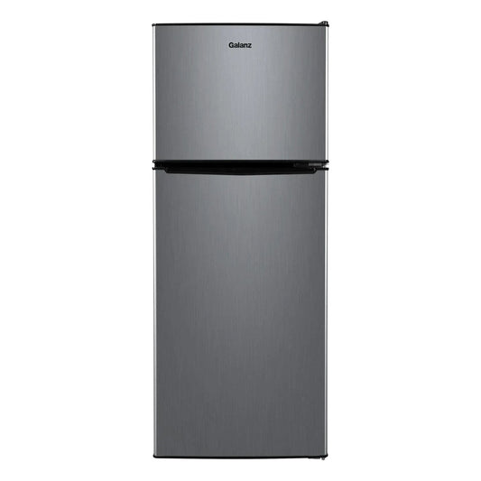Galanz 4.6 Cu Ft Two Door Mini Refrigerator With Freezer, Stainless Steel - GL46TS5E