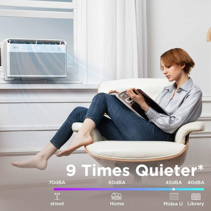 Midea U-Shaped Inverter Window Air Conditioner 12,000 BTU, White - MAW12V1QWT-cr
