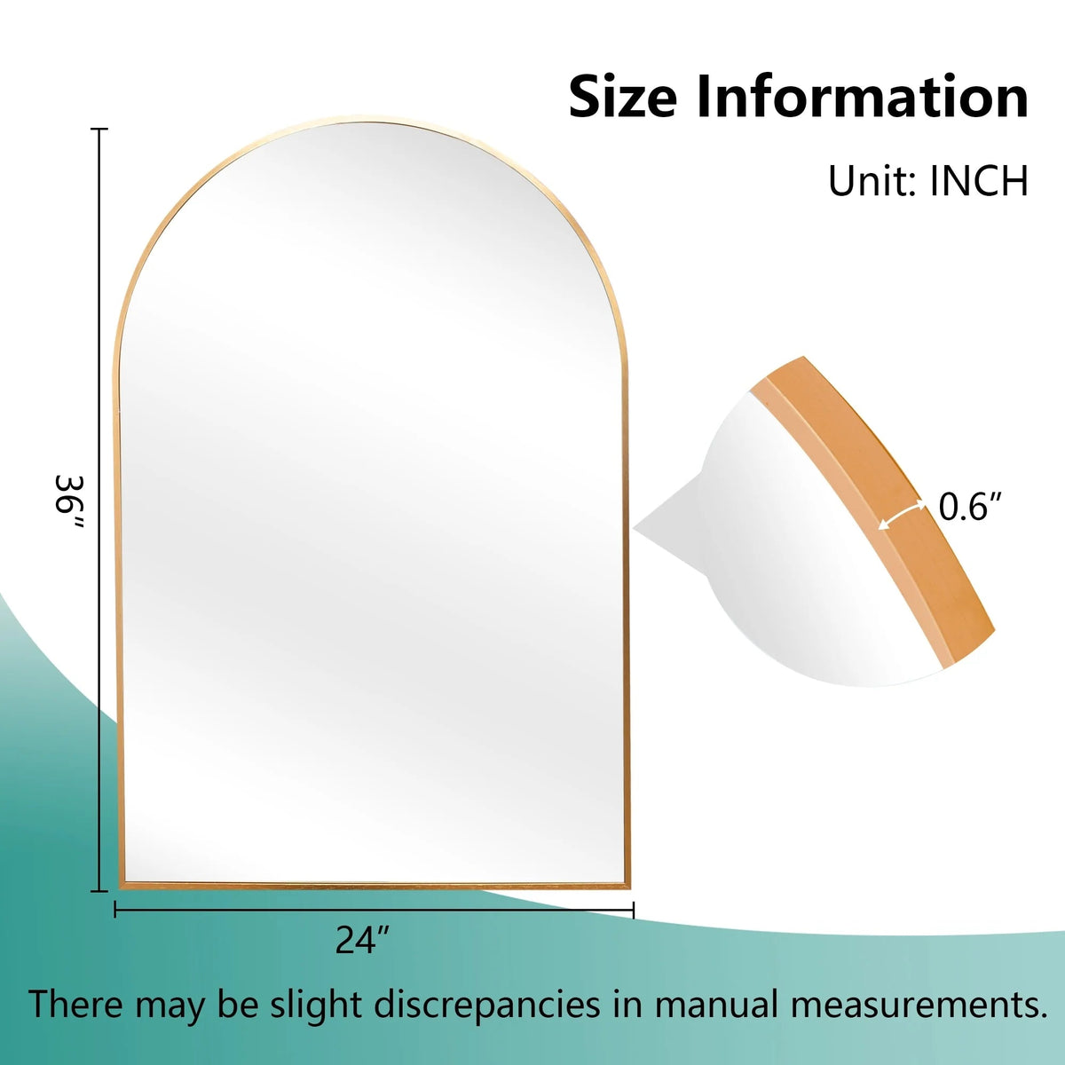 Arched Bathroom Vanity Mirrors, 2 Pack, 36x24 Inch