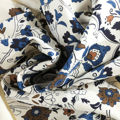 Medallion Damask Printed Cotton Room Darkening Curtain Panel, 1 Piece, 50 in W x 84/96/108/120 in L
